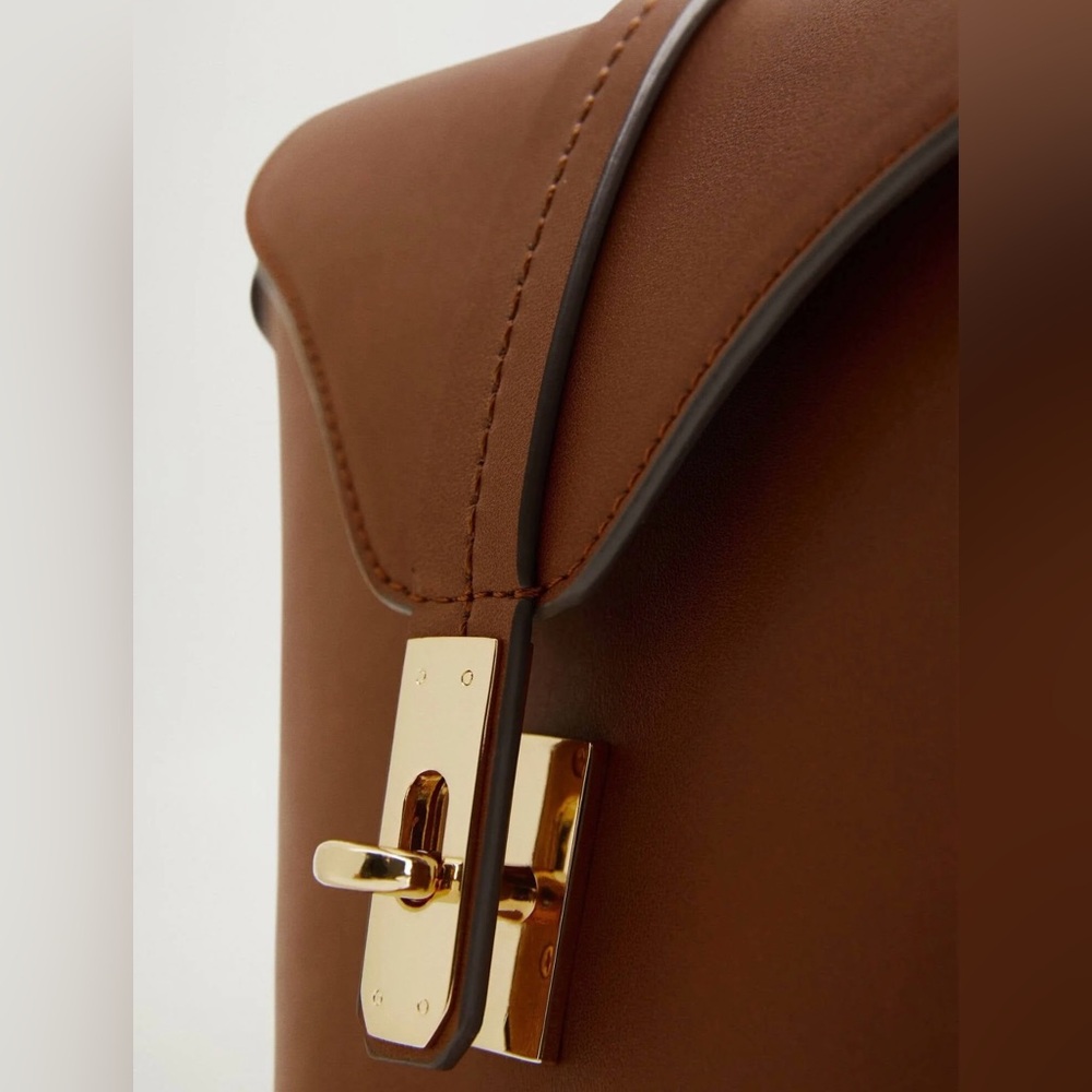 Mango Structured Bucket Bag | Cognac - Picture 5 of 12
